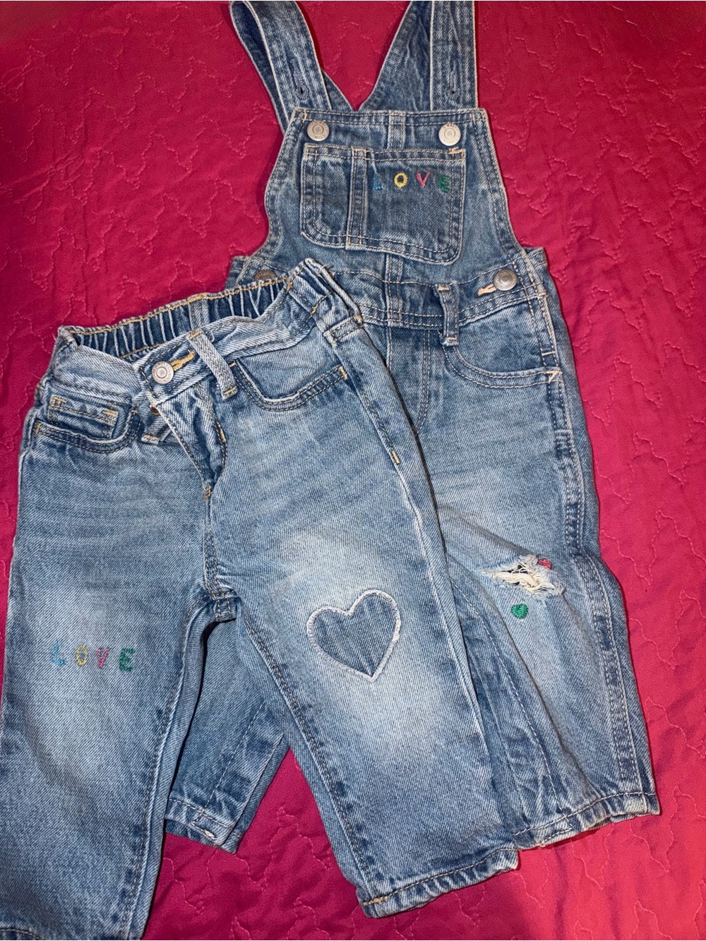 Kids Denim Overalls and Jeans Set - Light Blue 6-12months